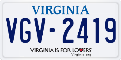 VA license plate VGV2419