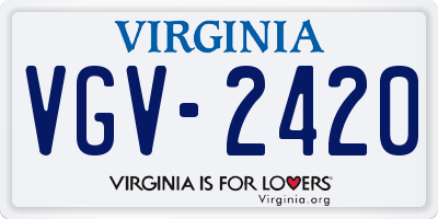 VA license plate VGV2420