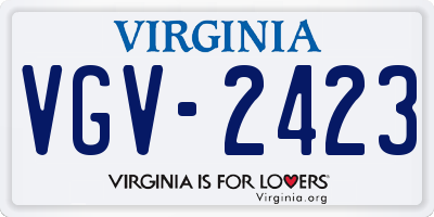 VA license plate VGV2423