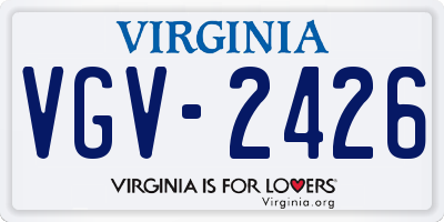 VA license plate VGV2426