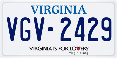 VA license plate VGV2429