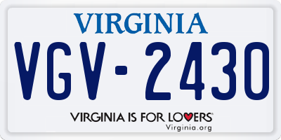 VA license plate VGV2430