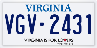 VA license plate VGV2431