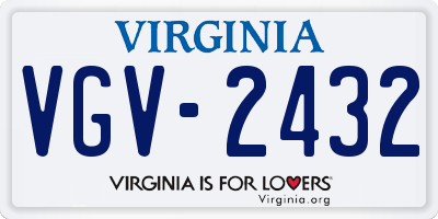 VA license plate VGV2432
