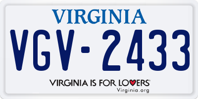 VA license plate VGV2433