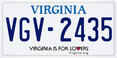 VA license plate VGV2435