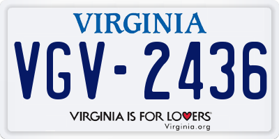 VA license plate VGV2436