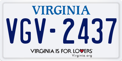 VA license plate VGV2437