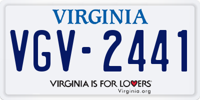 VA license plate VGV2441