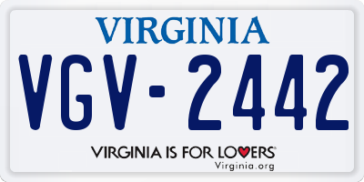 VA license plate VGV2442