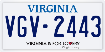 VA license plate VGV2443