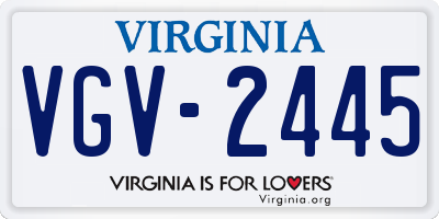 VA license plate VGV2445