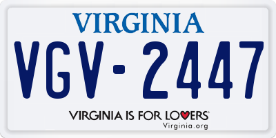 VA license plate VGV2447