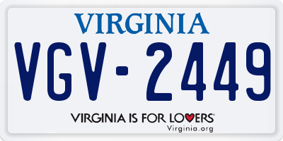 VA license plate VGV2449