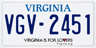 VA license plate VGV2451