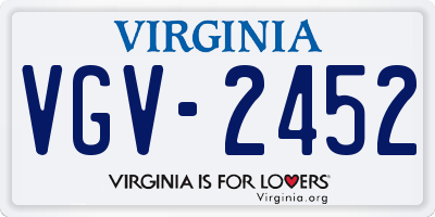 VA license plate VGV2452