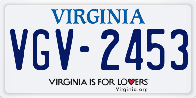 VA license plate VGV2453