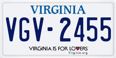 VA license plate VGV2455