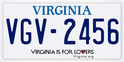 VA license plate VGV2456
