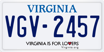 VA license plate VGV2457