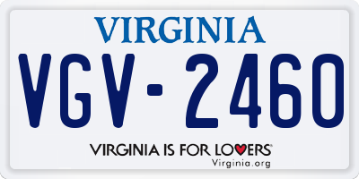 VA license plate VGV2460