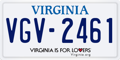 VA license plate VGV2461