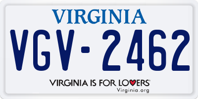 VA license plate VGV2462