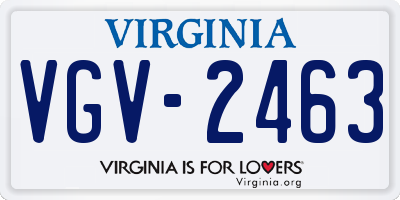 VA license plate VGV2463