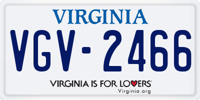 VA license plate VGV2466