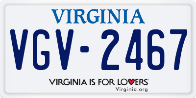 VA license plate VGV2467