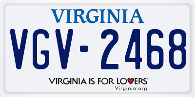 VA license plate VGV2468