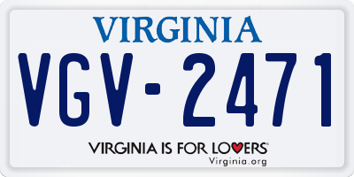 VA license plate VGV2471