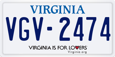 VA license plate VGV2474