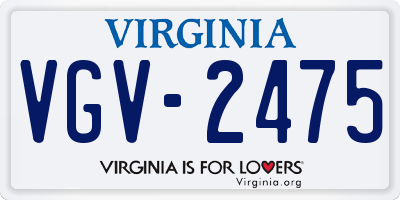 VA license plate VGV2475