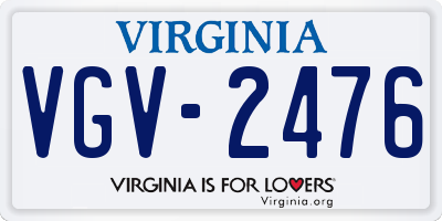 VA license plate VGV2476