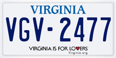VA license plate VGV2477