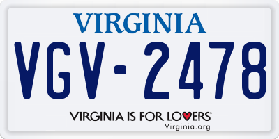 VA license plate VGV2478
