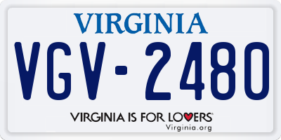 VA license plate VGV2480