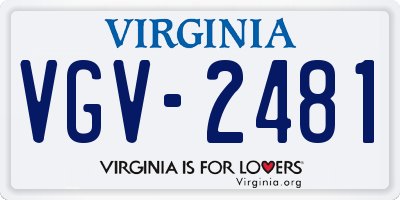 VA license plate VGV2481