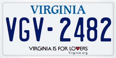 VA license plate VGV2482