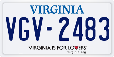 VA license plate VGV2483