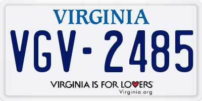 VA license plate VGV2485