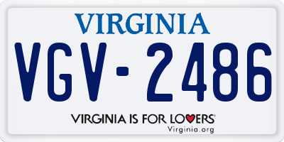 VA license plate VGV2486