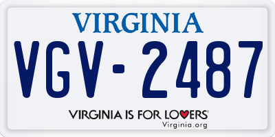 VA license plate VGV2487