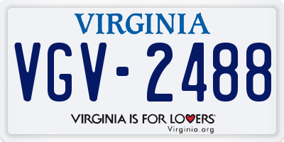 VA license plate VGV2488