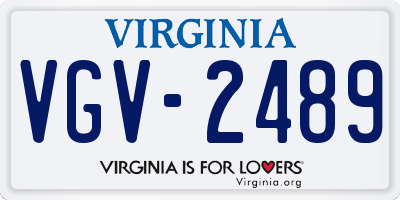 VA license plate VGV2489