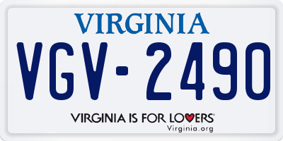 VA license plate VGV2490