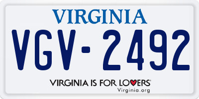 VA license plate VGV2492