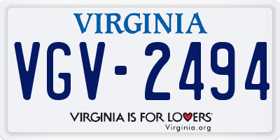 VA license plate VGV2494