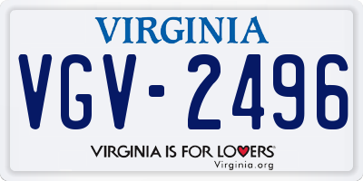 VA license plate VGV2496
